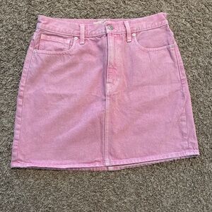 Madewell Rigid Denim A-Line Skirt Retro Pink